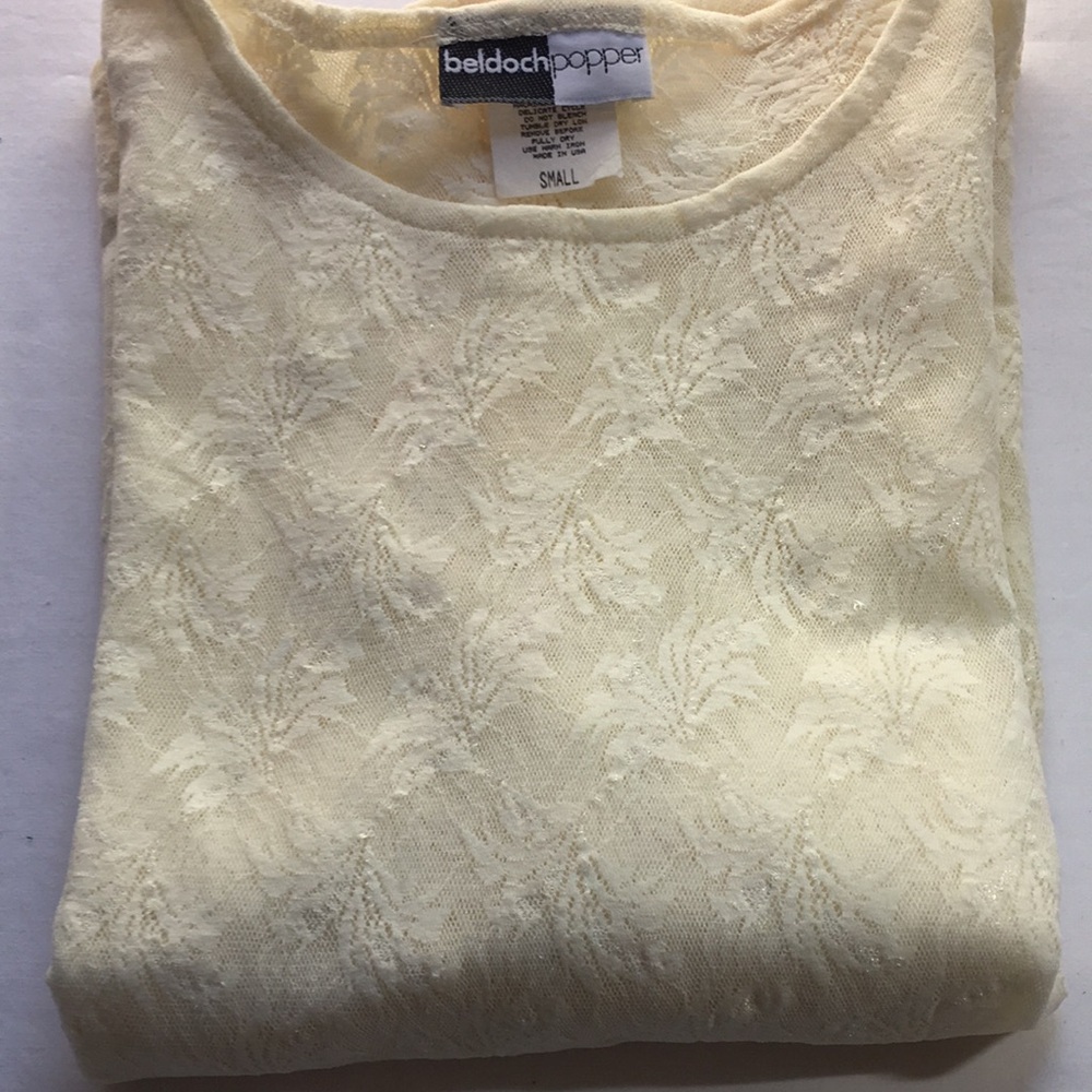 Elegant Ivory Stretch Lace Top - Picture 8 of 9